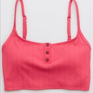 NWT Aerie Ribbed Longline Scoop Bikini Top